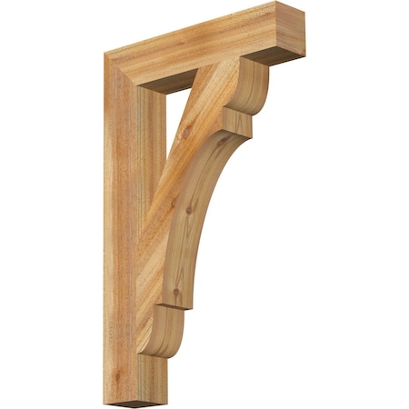 Ekena Millwork Olympic Block Rough Sawn Bracket, Western Red Cedar, 4"W x 20"D x 32"H BKT04X20X32OLY05RWR